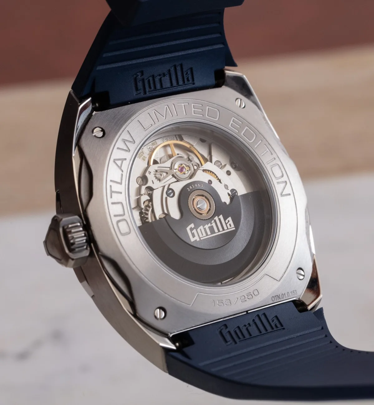 Titanium case of Gorilla Outlaw Drift watch
