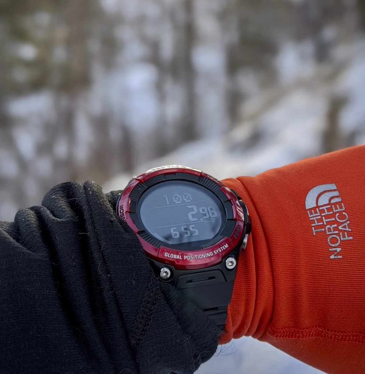 Casio Pro Trek WSD-F21 HR in use during winter activities