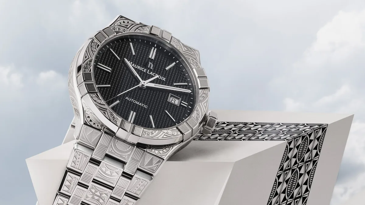 Full view of Maurice Lacroix Aikon Urban Tribe watch and bracelet