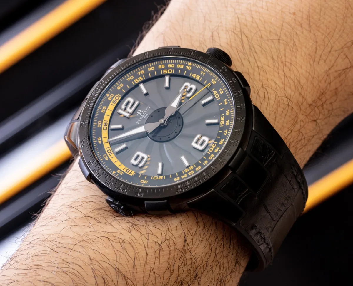 Perrelet Turbine Pilot Watch on wrist