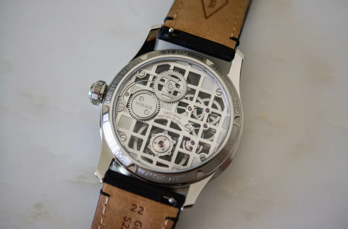 Close-up of Horage K-TOU Tourbillon caliber