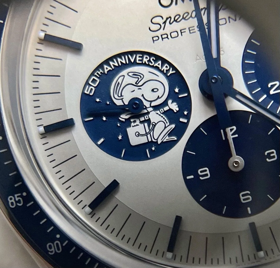 Omega Speedmaster Silver Snoopy Award in boutique
