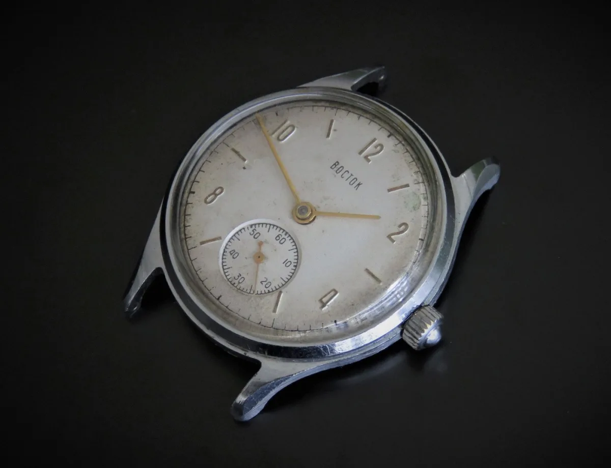 Vostok precision watch showing movement details