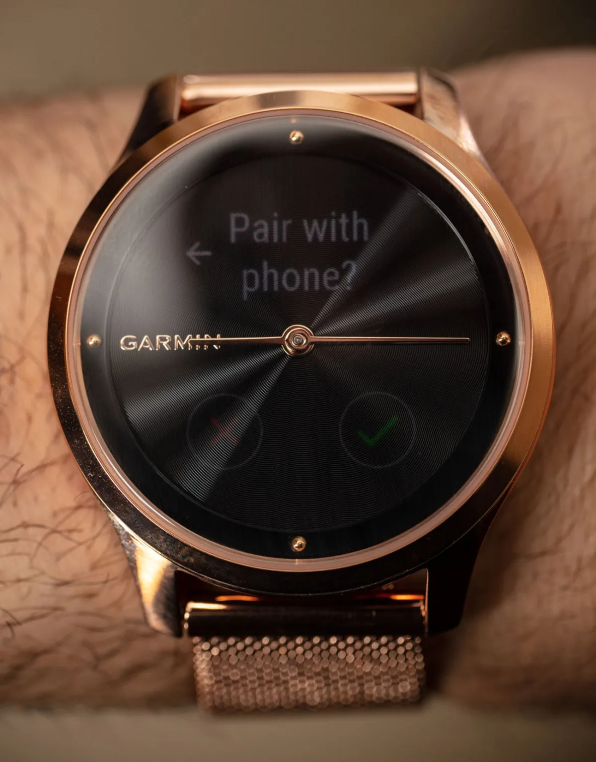 Garmin Vivomove Luxe showing step tracking feature