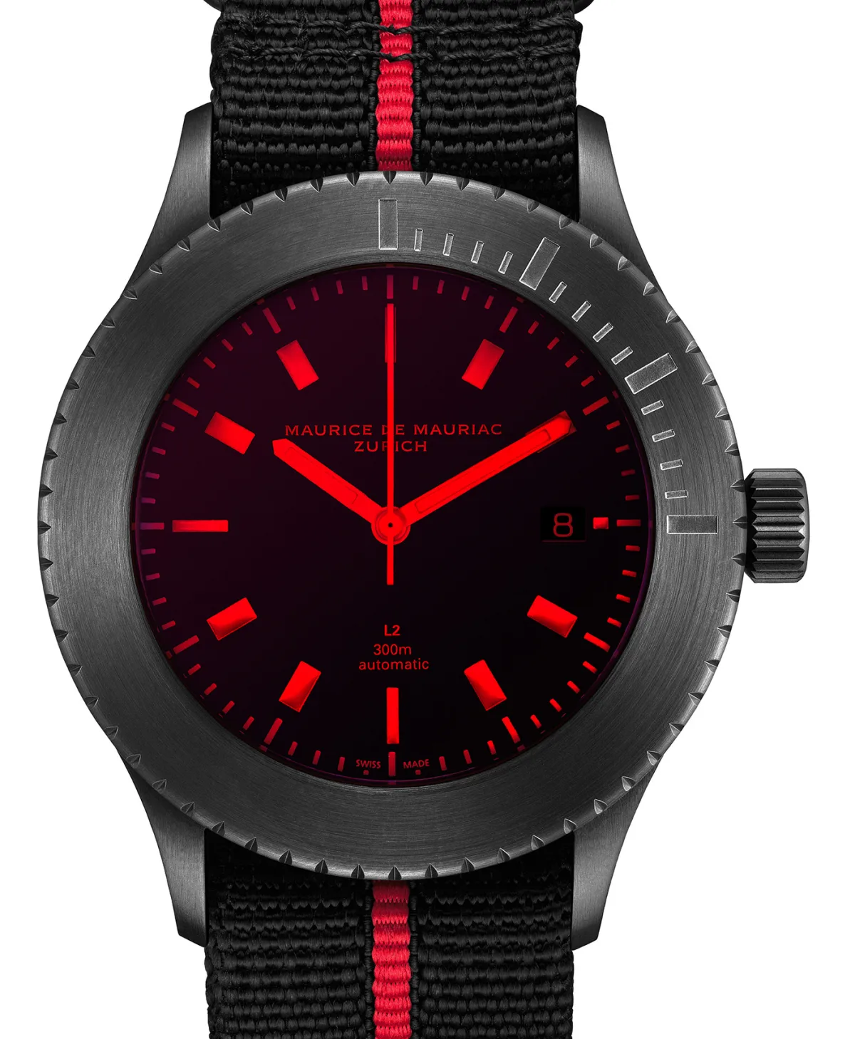 Maurice de Mauriac L2 Red Sea Dive Watch front view