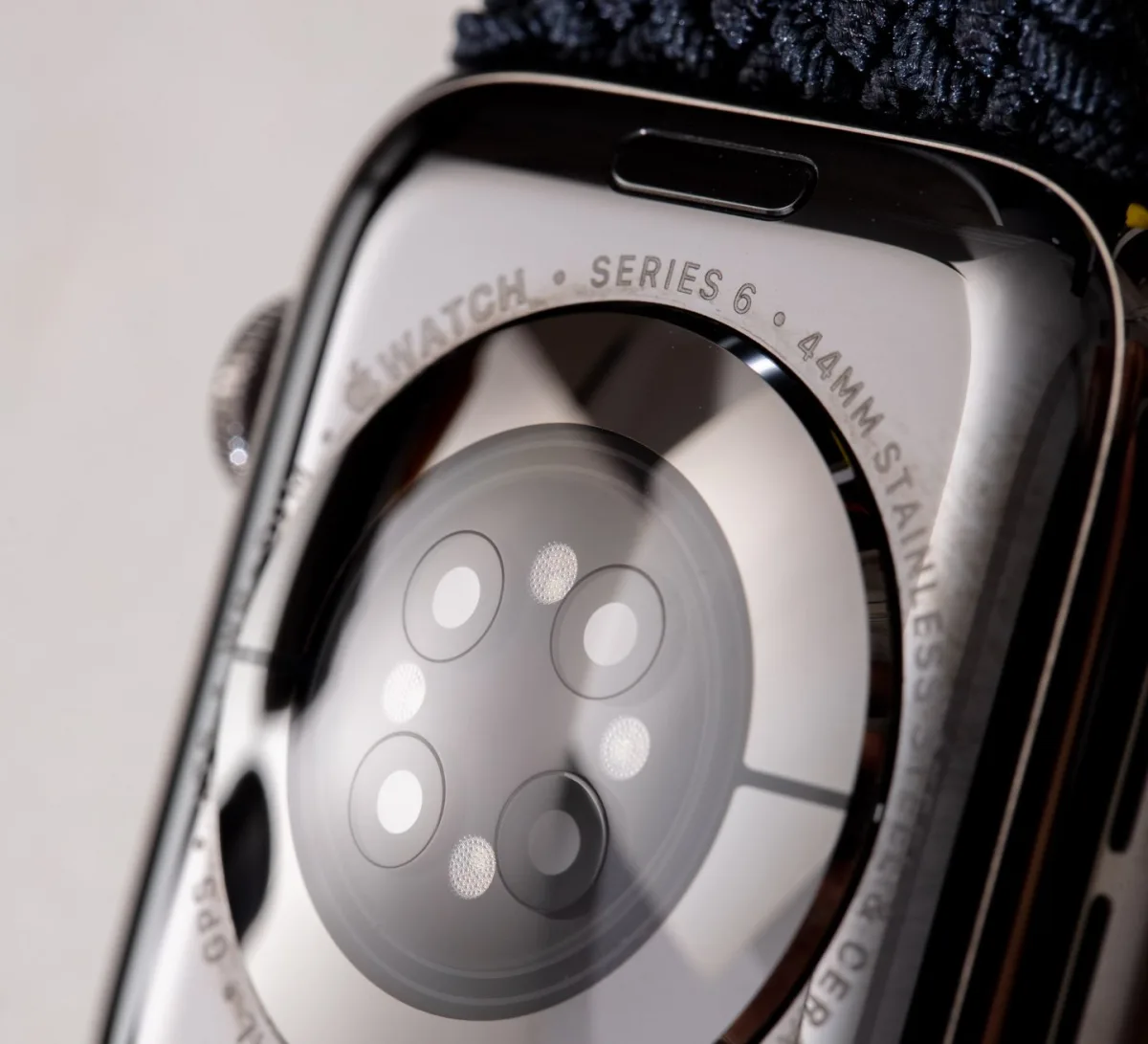 Apple Watch Series 6 displaying health metrics