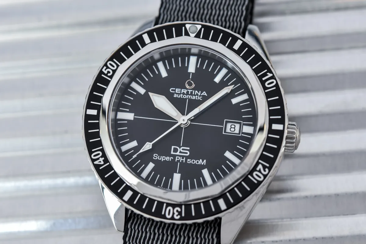Certina DS Super PH500M showing screw-down crown and case back
