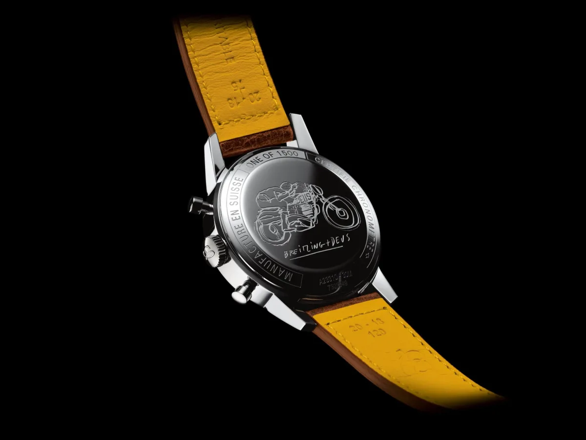 Stainless steel case back of the Breitling Top Time watch
