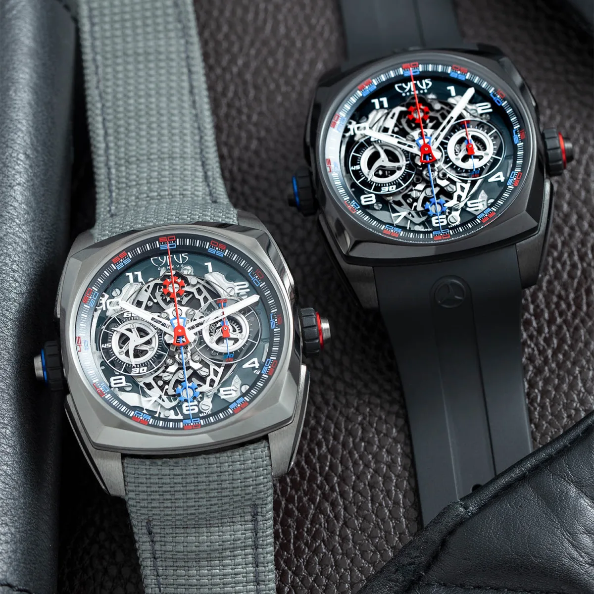 Cyrus Klepcys Dice watch case showing its cushion shape and materials.