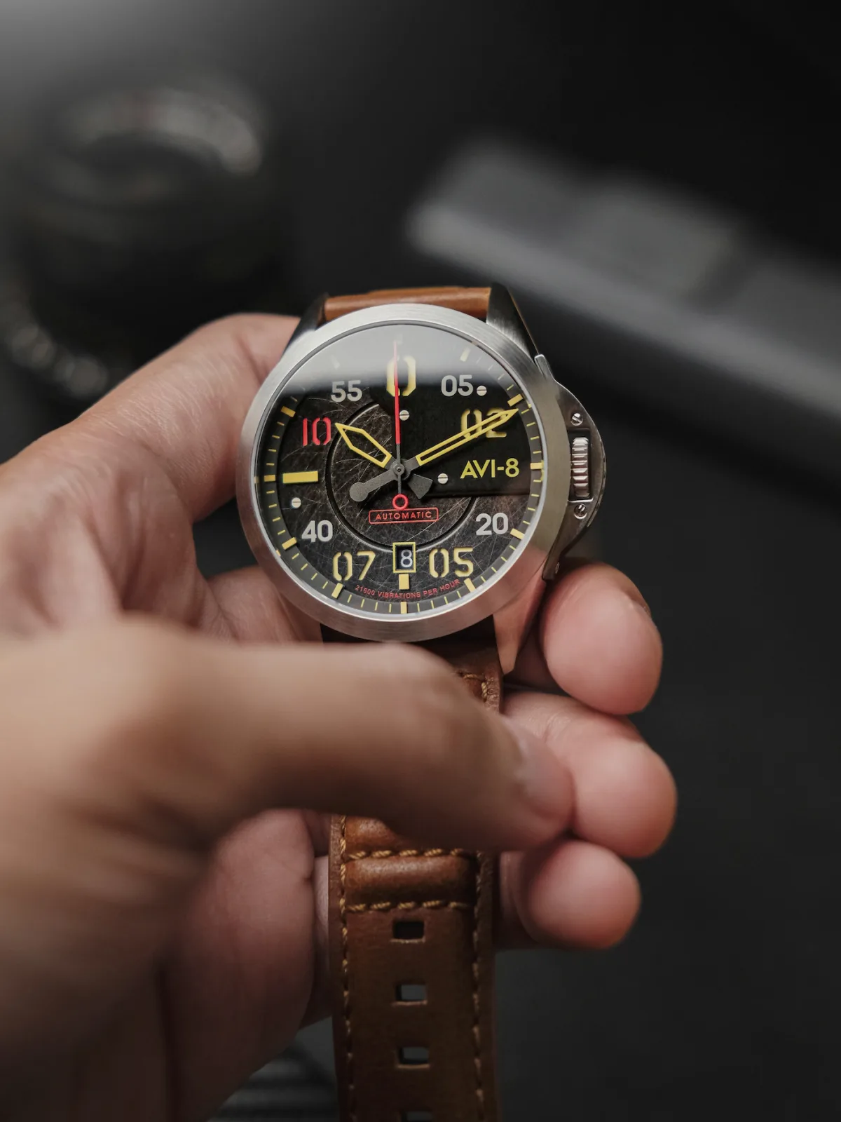 Leather strap of AVI-8 P-51 Mustang Hitchcock Automatic