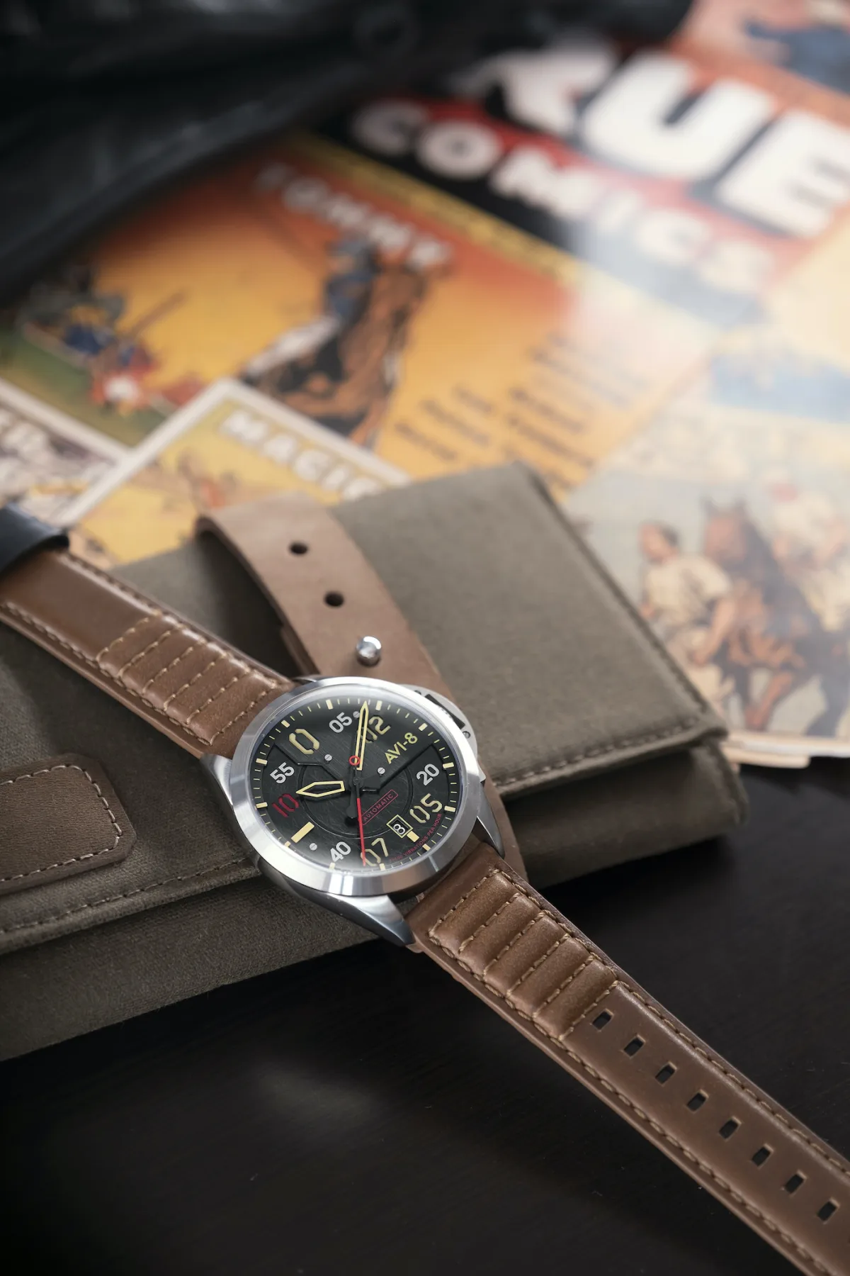 Complete AVI-8 P-51 Mustang Hitchcock Automatic watch