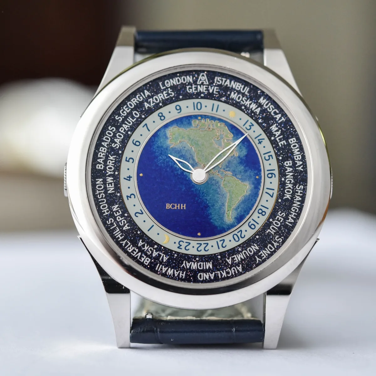 BCHH Celestial Voyager dial with map