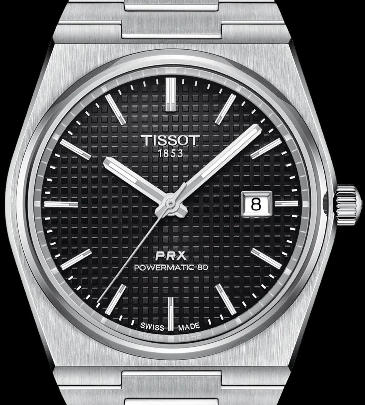 Close-up of Tissot PRX 40 205 dial options