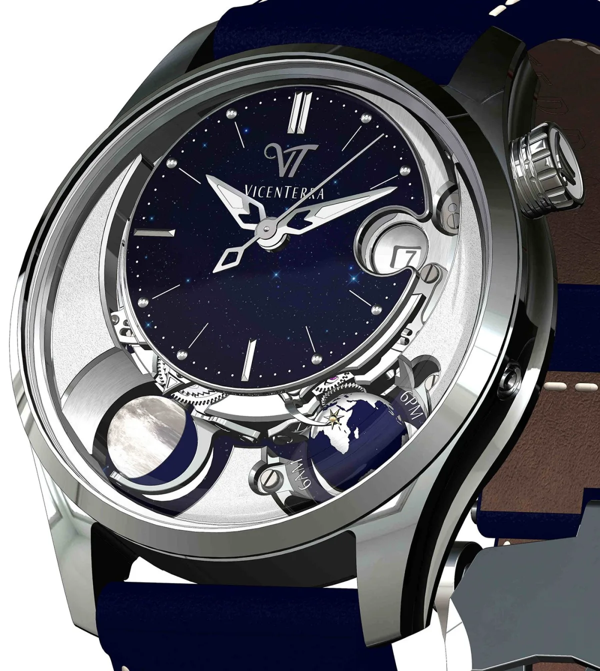 Vicenterra AstroLUNA watch with dual globe complication
