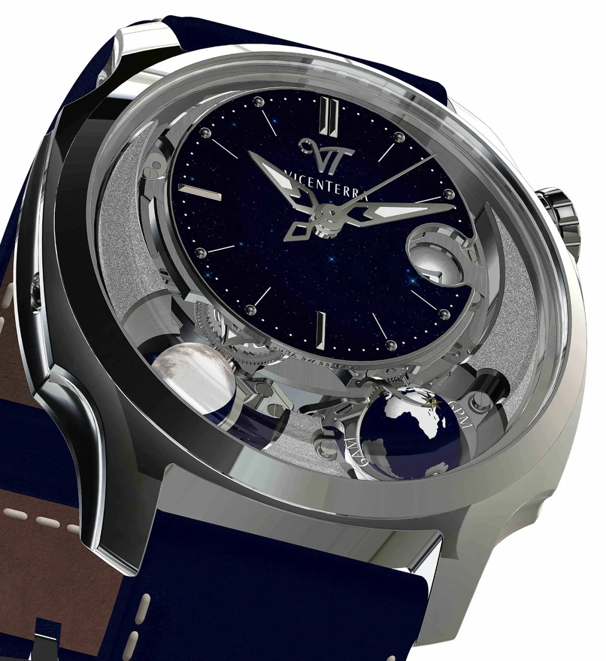 Vicenterra AstroLUNA dial with aventurine glass