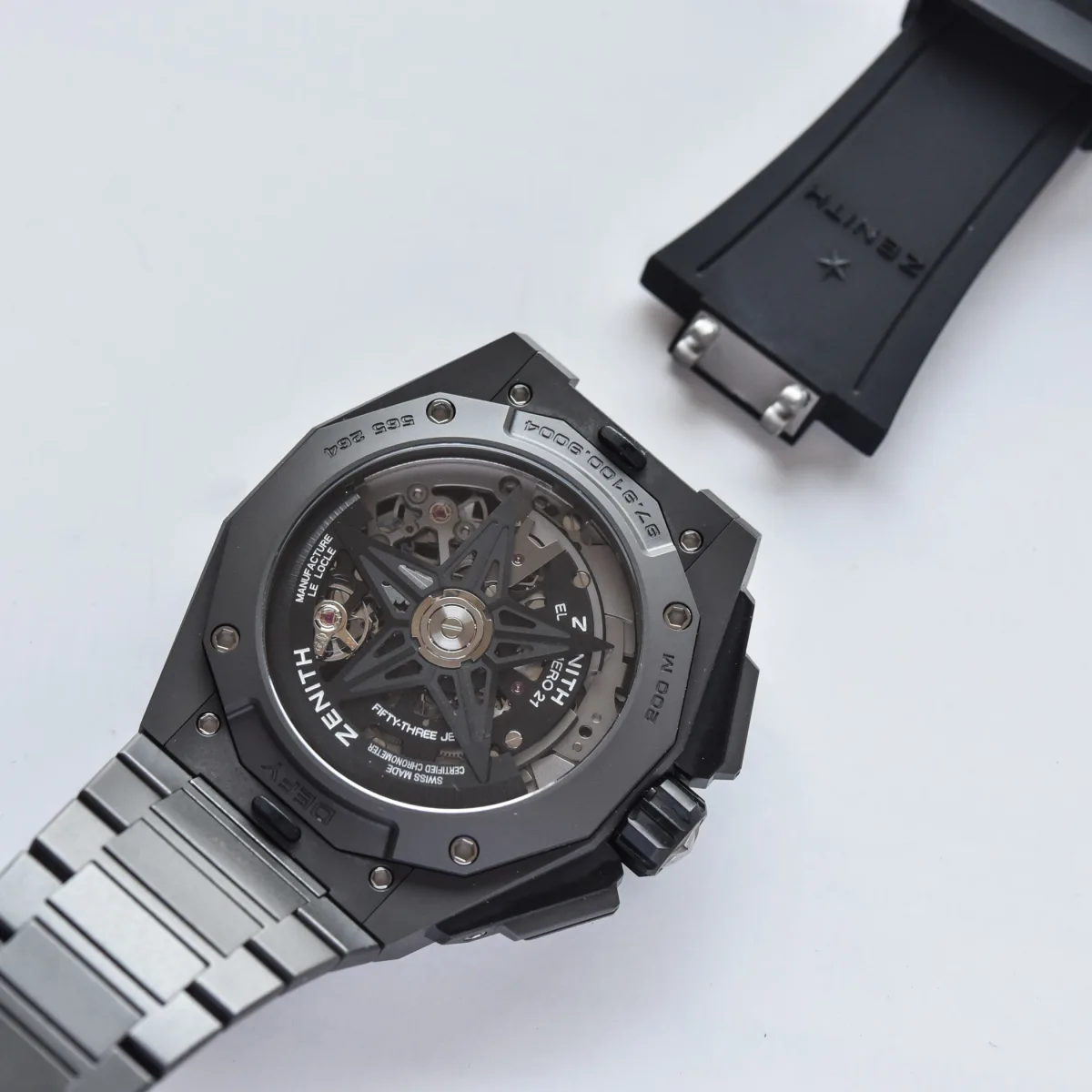 Close-up of the Zenith Defy Extreme movement