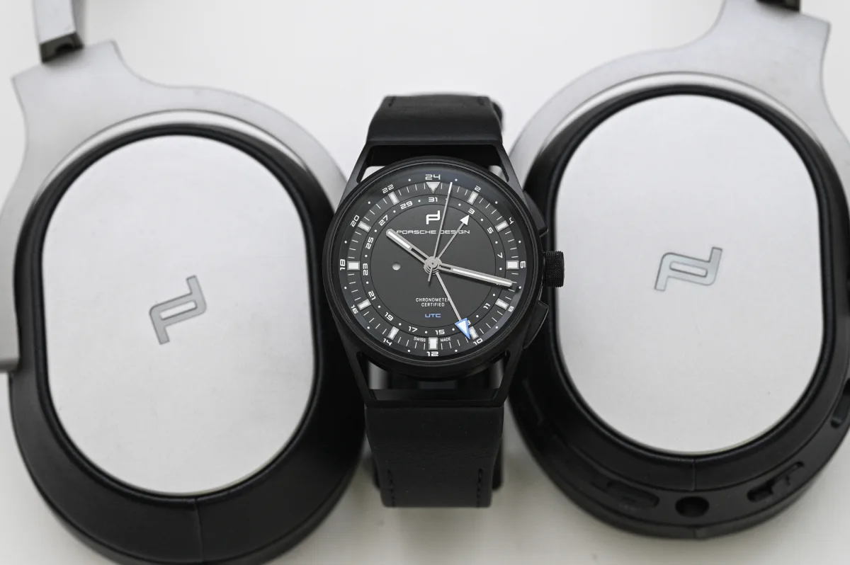 Close-up of Porsche Design 1919 Globetimer UTC All Black case