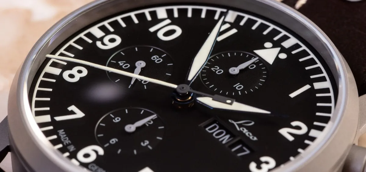 Laco Munchen Pilot's Chronograph watch face