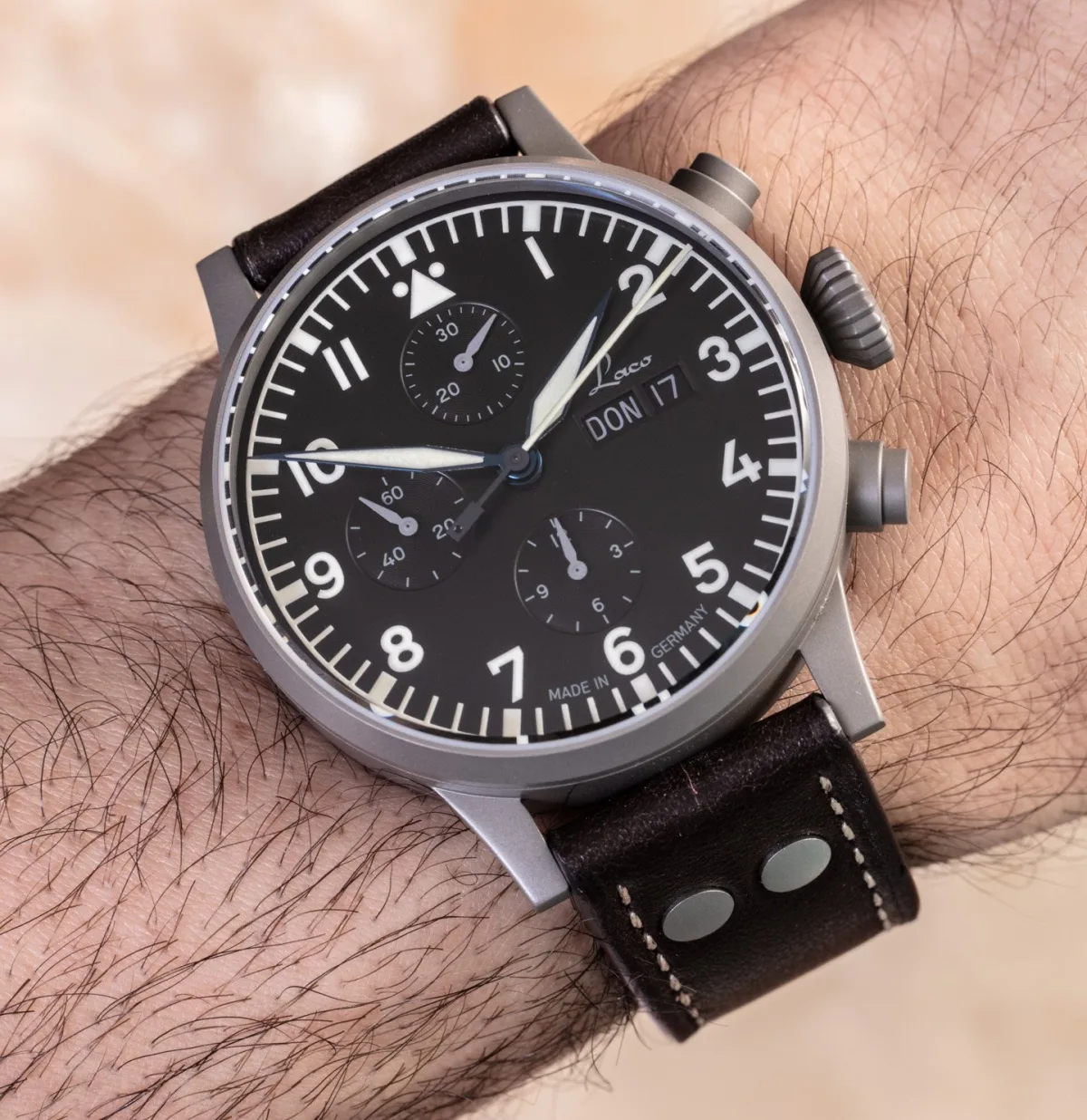 Laco Munchen watch worn on wrist