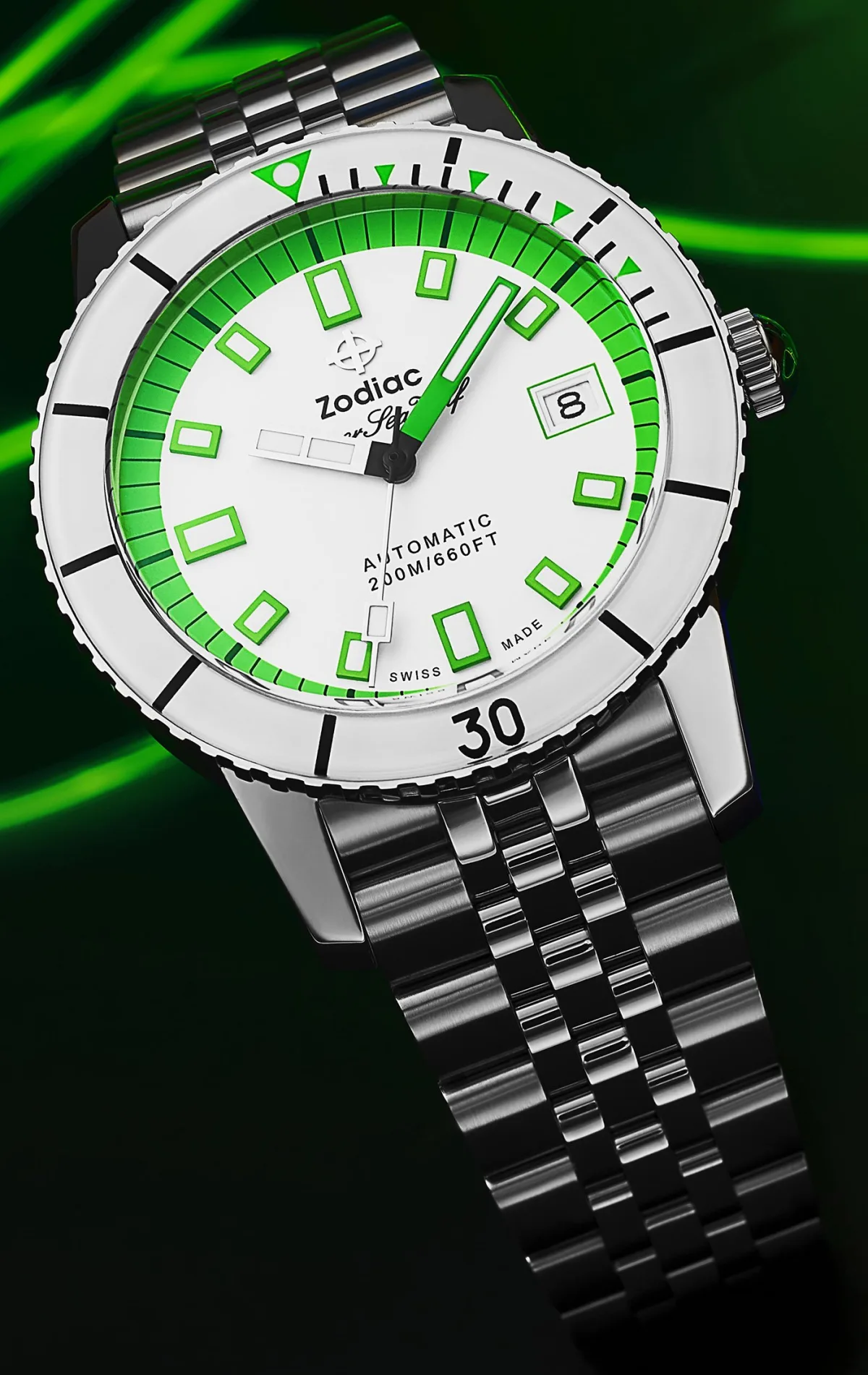 Zodiac Super Sea Wolf watches on display