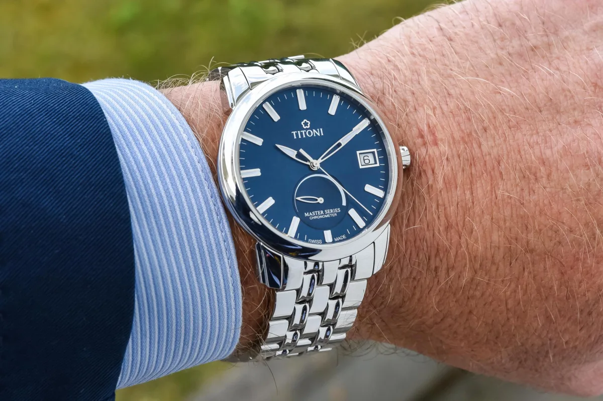 Titoni Master Series Chronometer Power Reserve on wrist