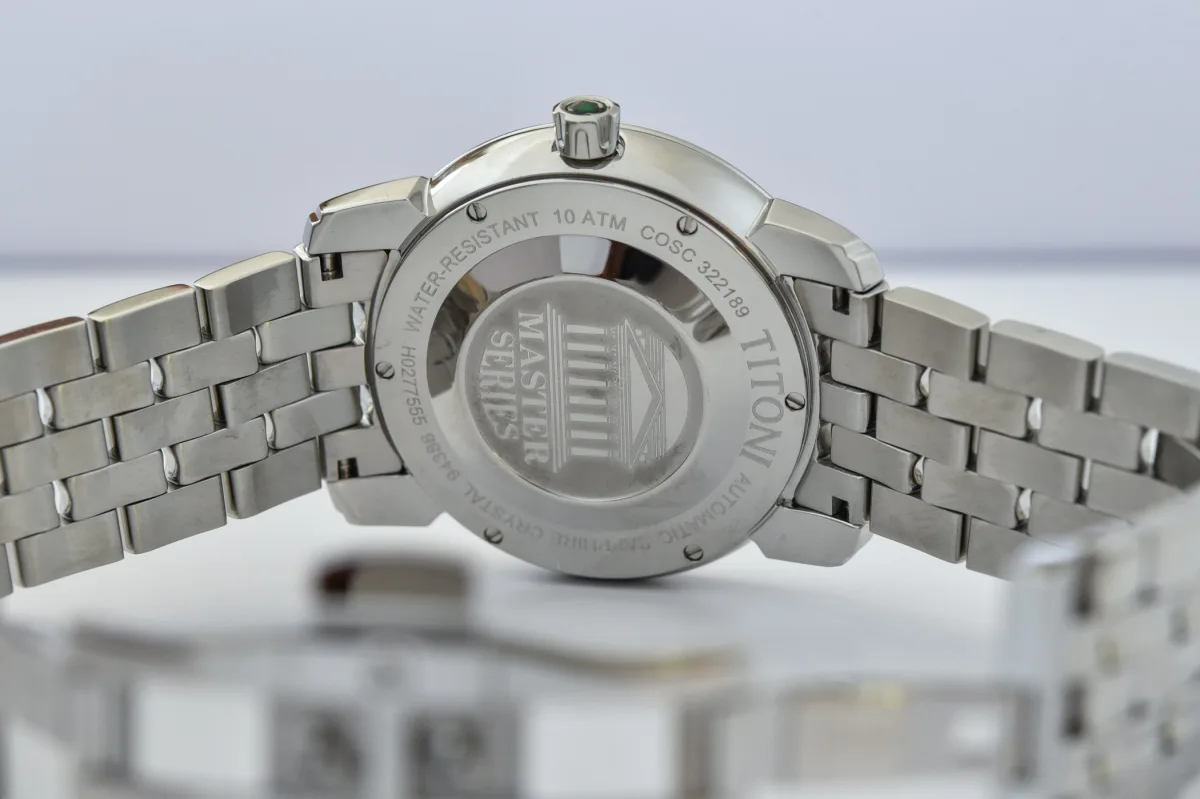 Dark blue dial of Titoni Master Series Chronometer