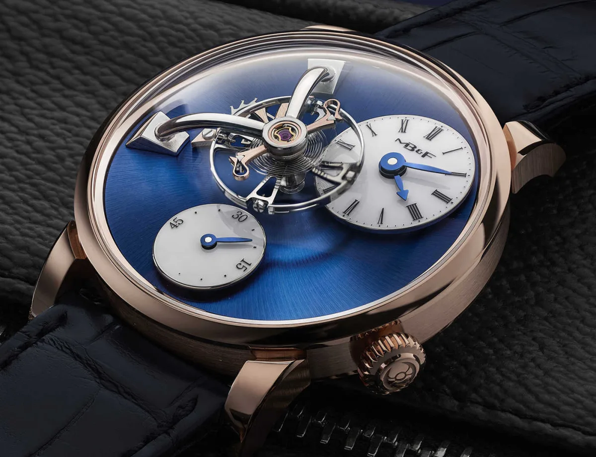 MB&F LM101 2021 model with white gold case