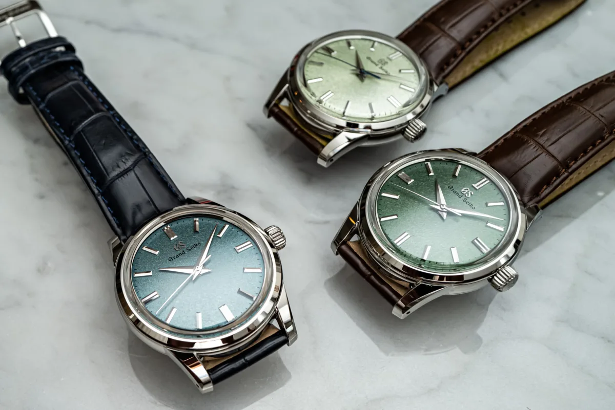 Grand Seiko SBGW273 with blue second hand