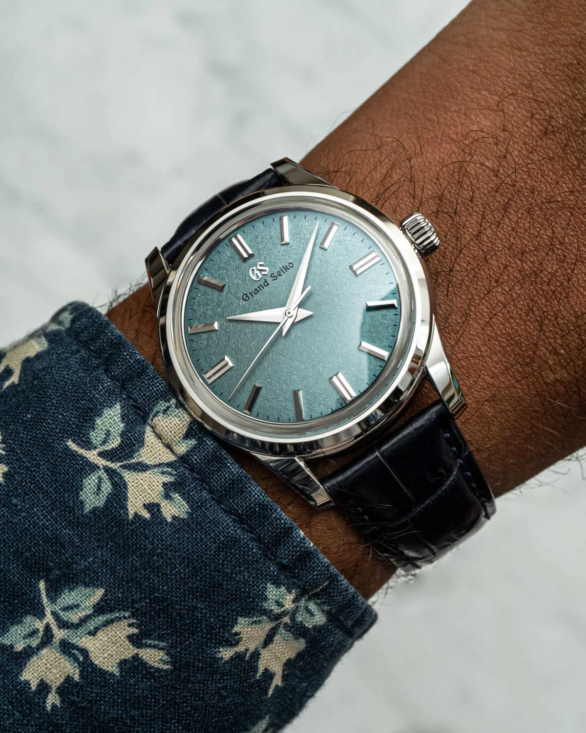 Brown leather strap of Grand Seiko SBGW277
