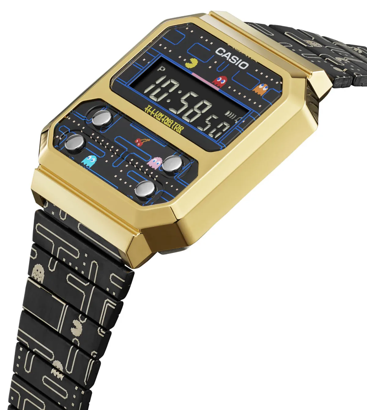 Casio A100WEPC watch with PAC-MAN theme