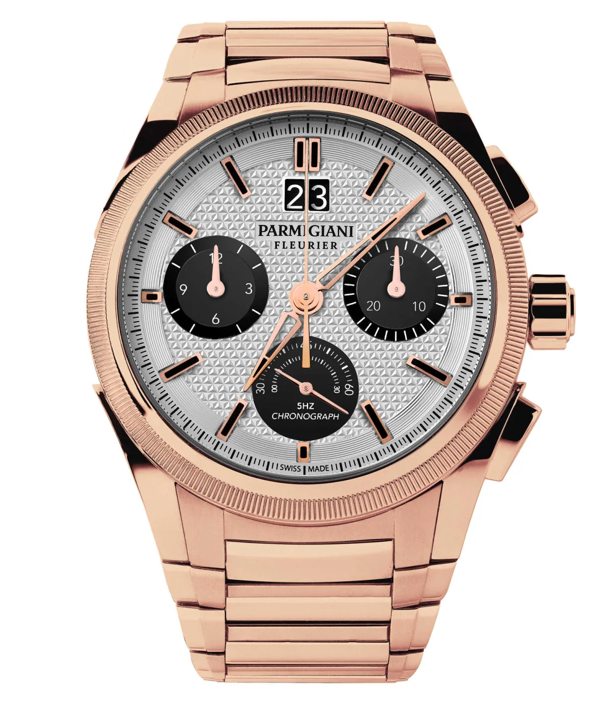Parmigiani Tondagraph GT Rose Gold Silver Black side view