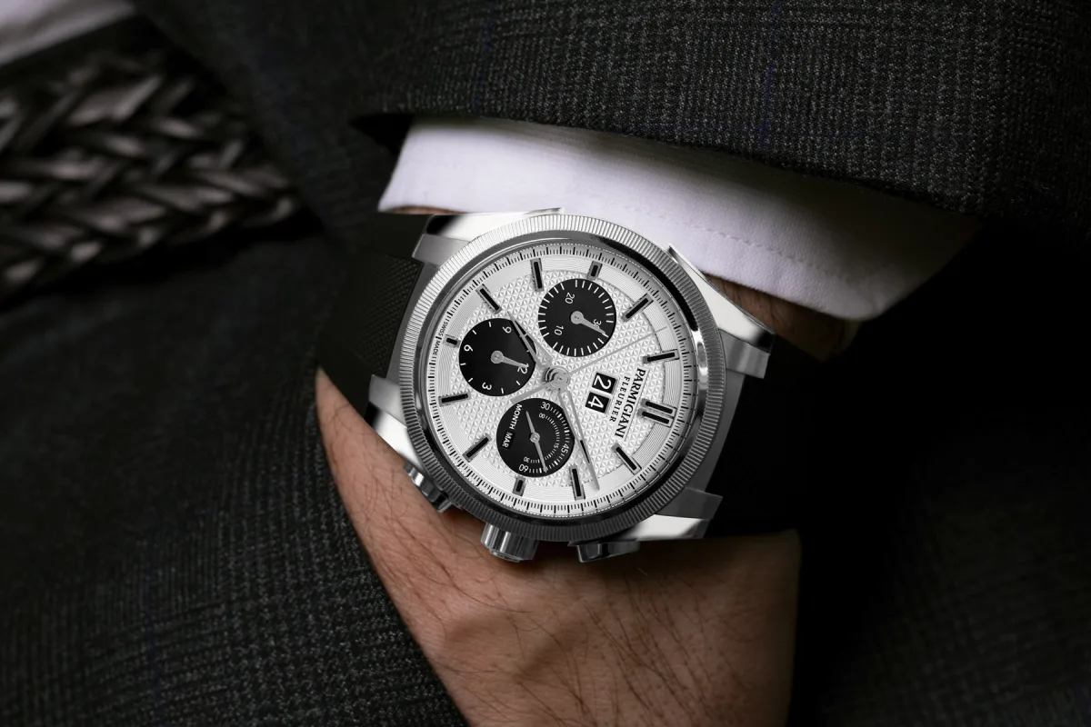 Back view of Parmigiani Tondagraph GT Steel Silver Black