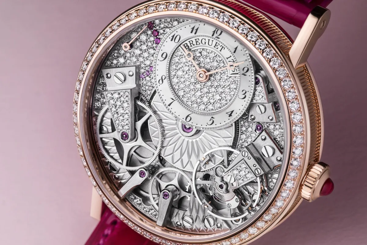 Breguet Tradition 7035 watch showcasing its intricate dial with exposed mechanics
