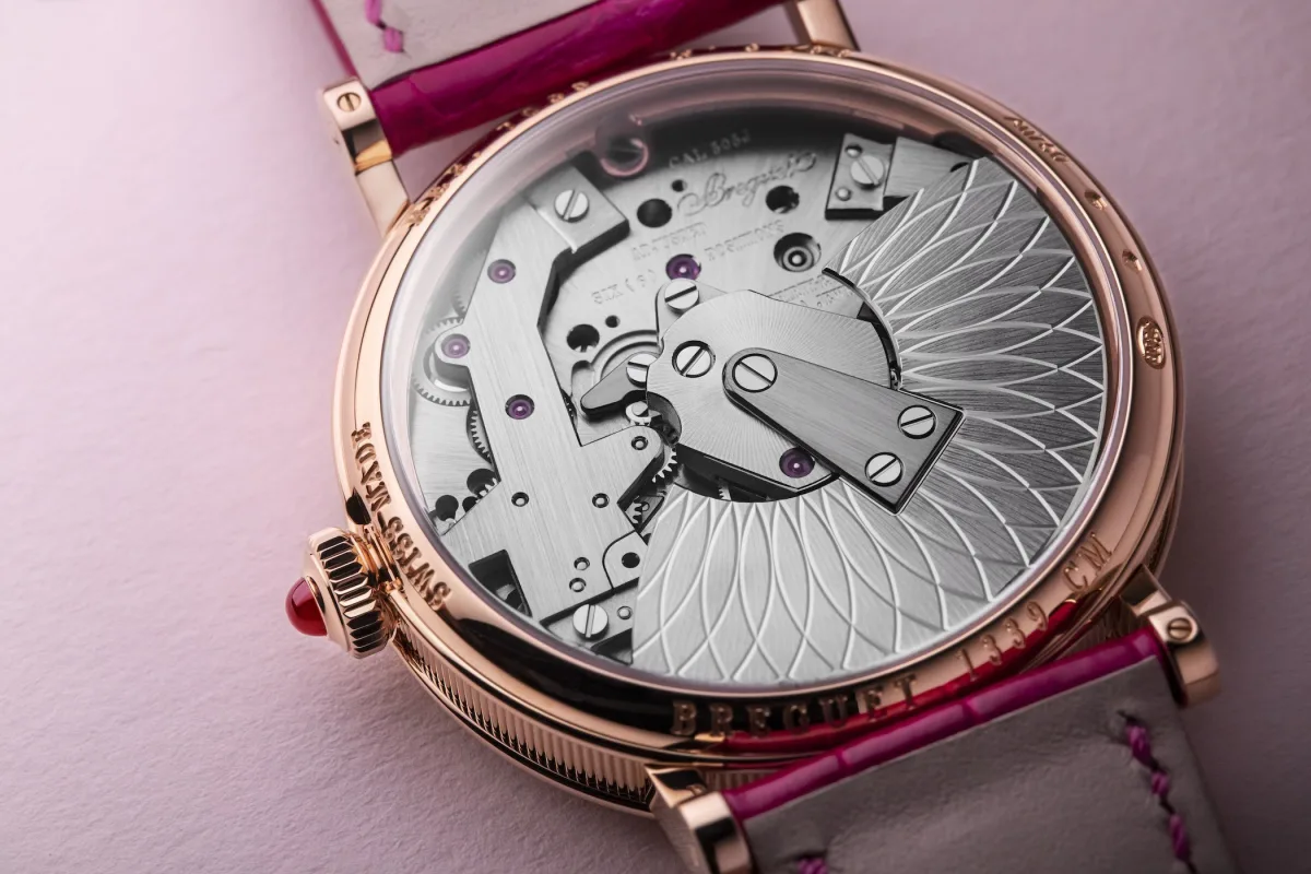 Back view of the Breguet Tradition 7035 highlighting the automatic caliber 505J