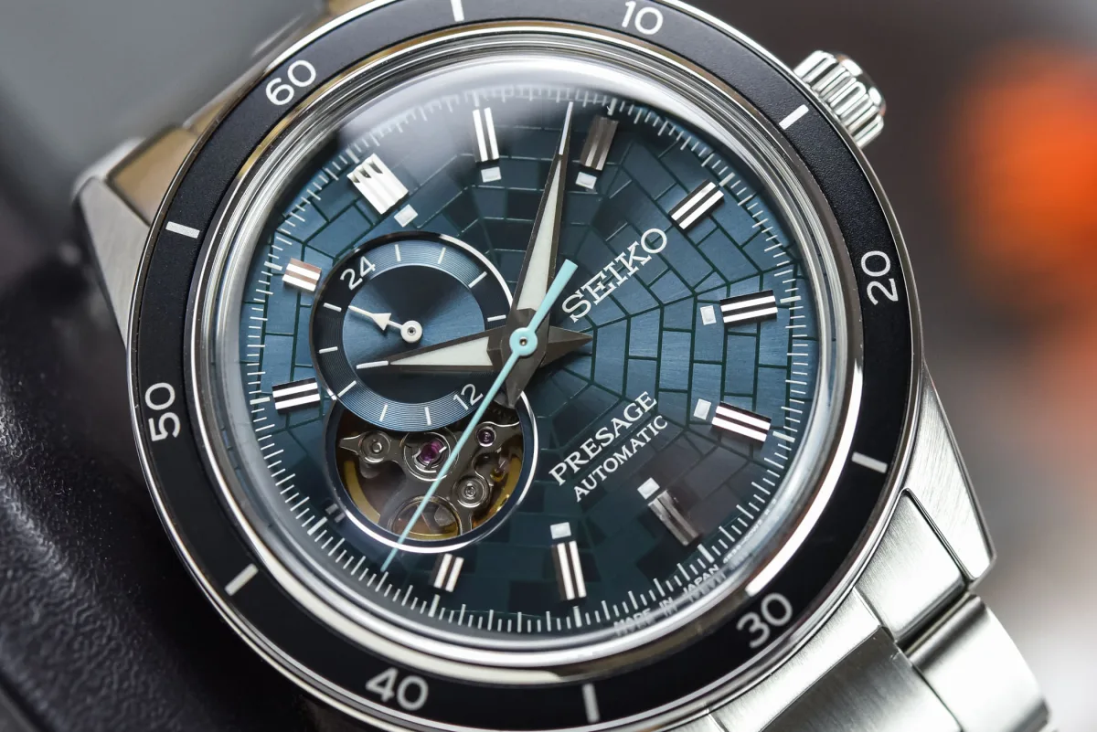 Detailed view of the Seiko Presage SSA445 dial