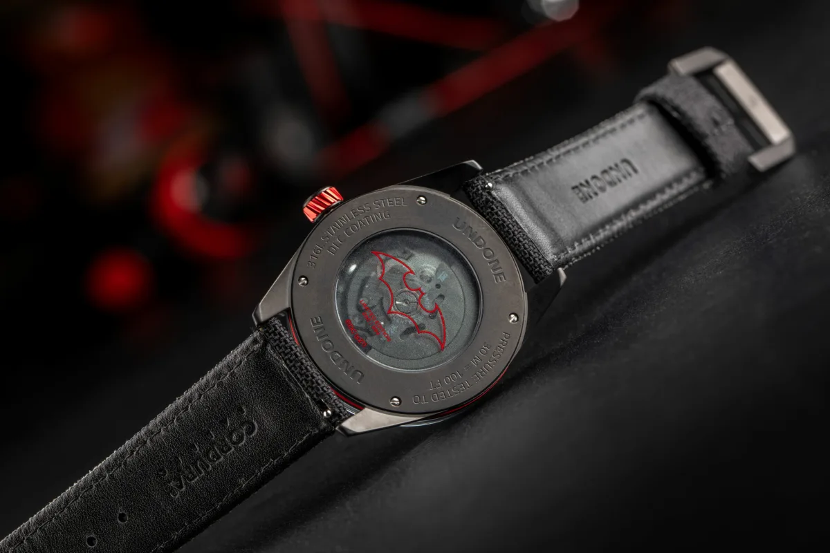 UNDONE Dark Knight Retrospective watch on wrist
