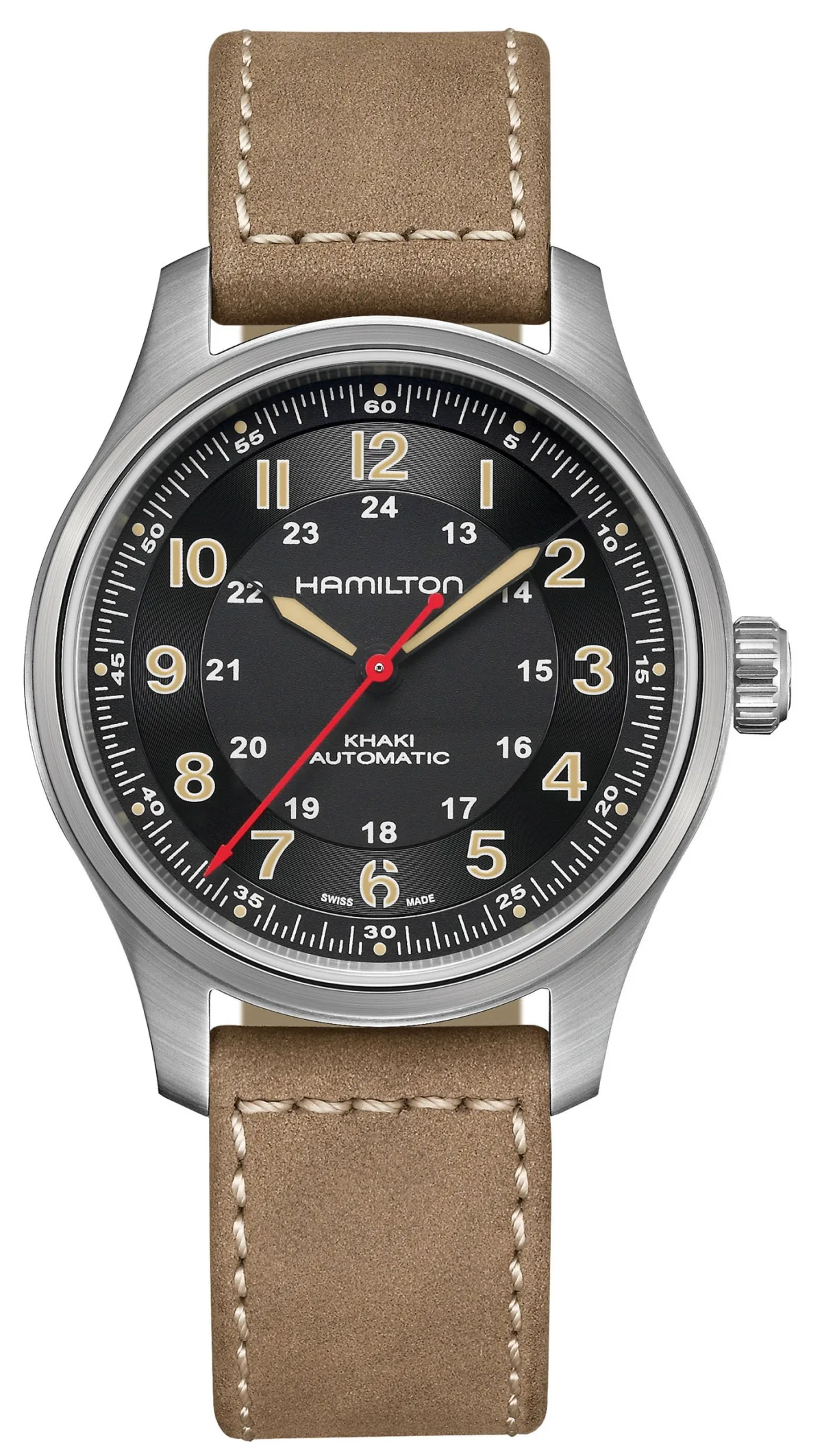 Hamilton Khaki Field Titanium watch dial details
