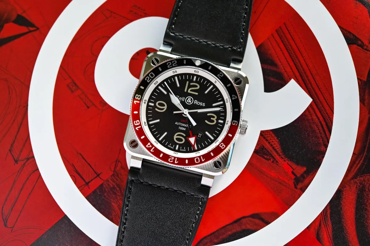 Bell & Ross BR 03-93 GMT watch with black-red bezel