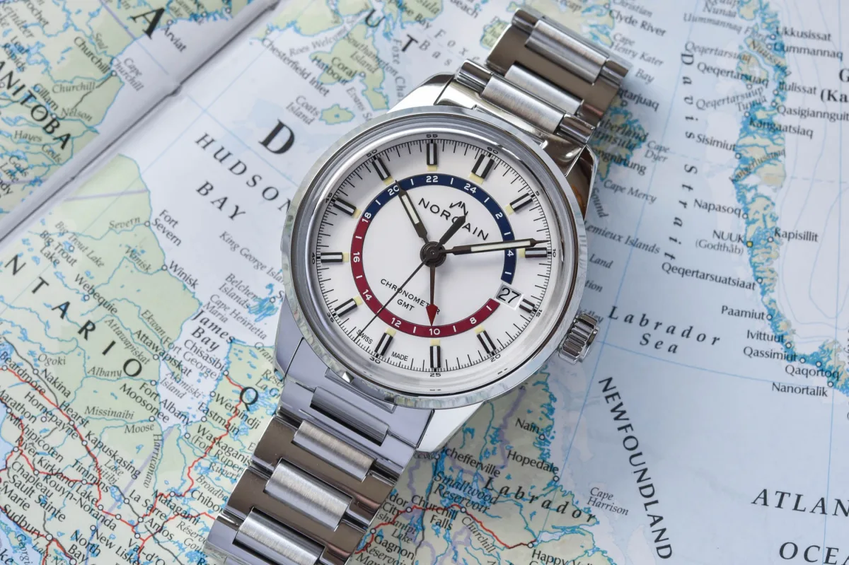 Norqain Freedom 60 GMT watch with white dial