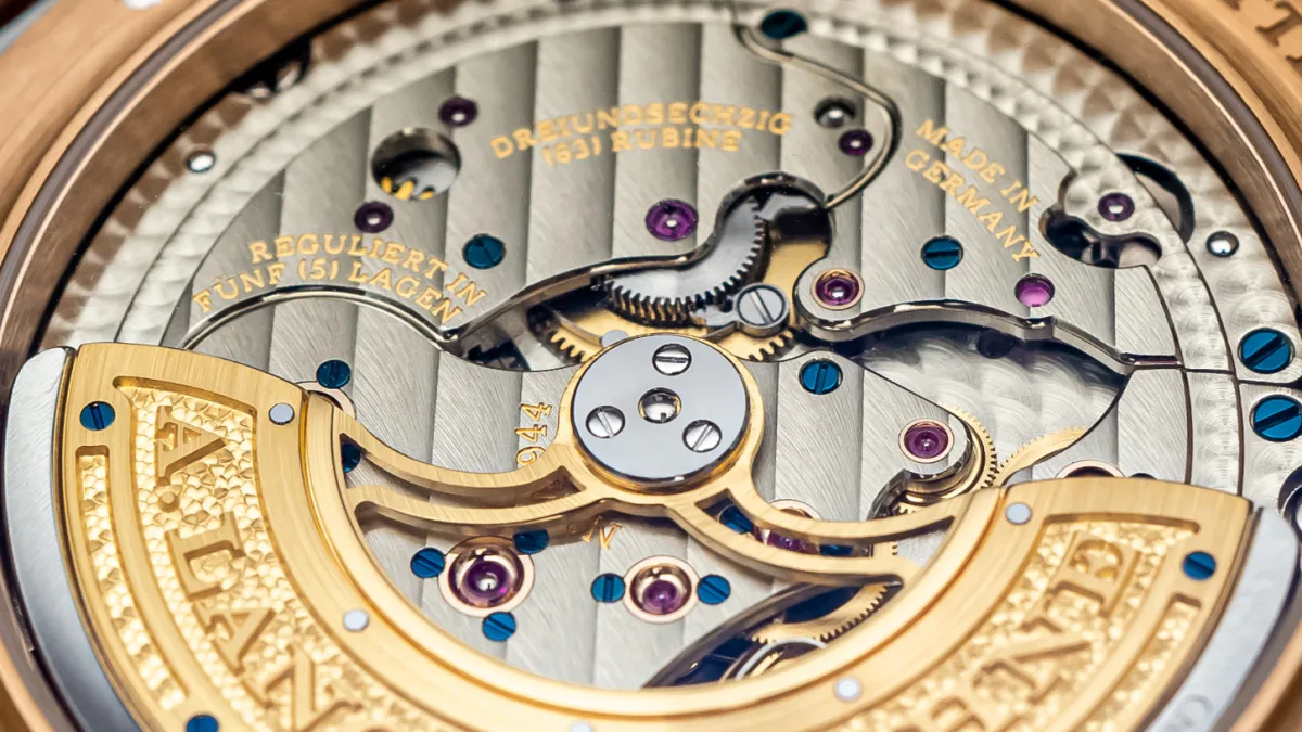 Back view of Lange 1 Perpetual Calendar movement