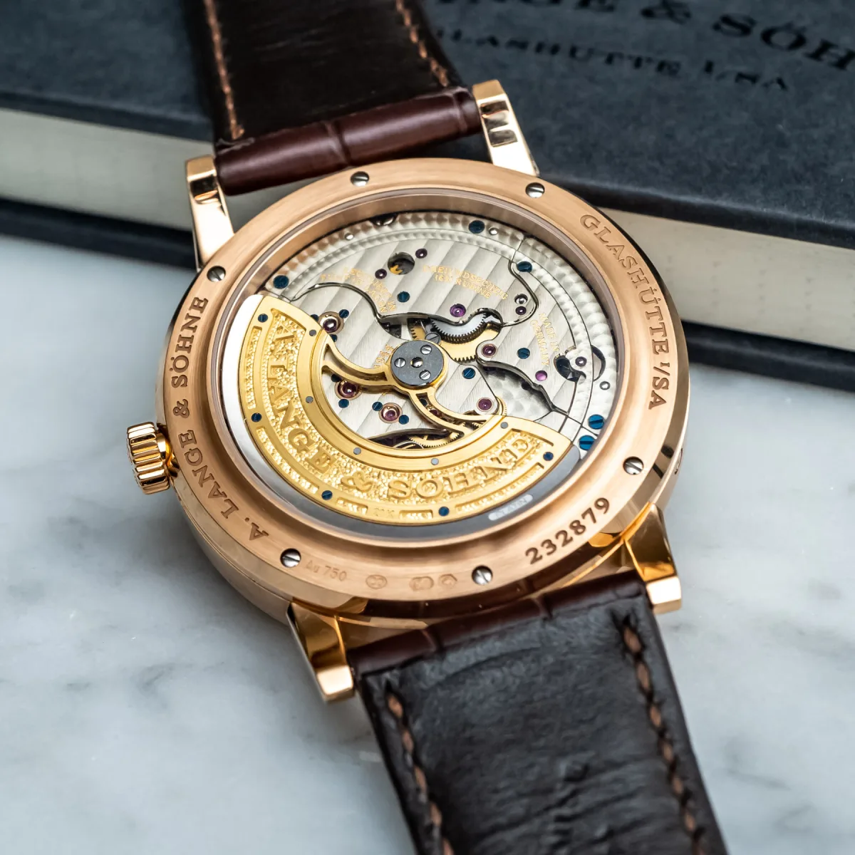 Decorated rotor of Lange 1 Perpetual Calendar