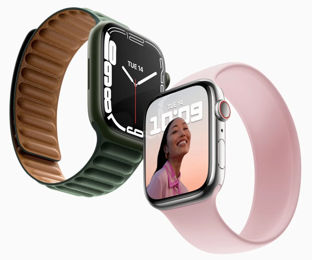 Close-up of the Apple Watch Series 7 case design