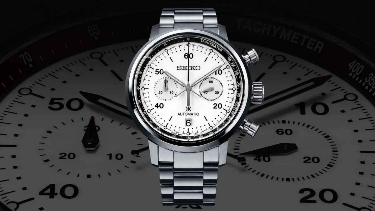 Seiko Speedtimer models with steel bracelet and leather strap