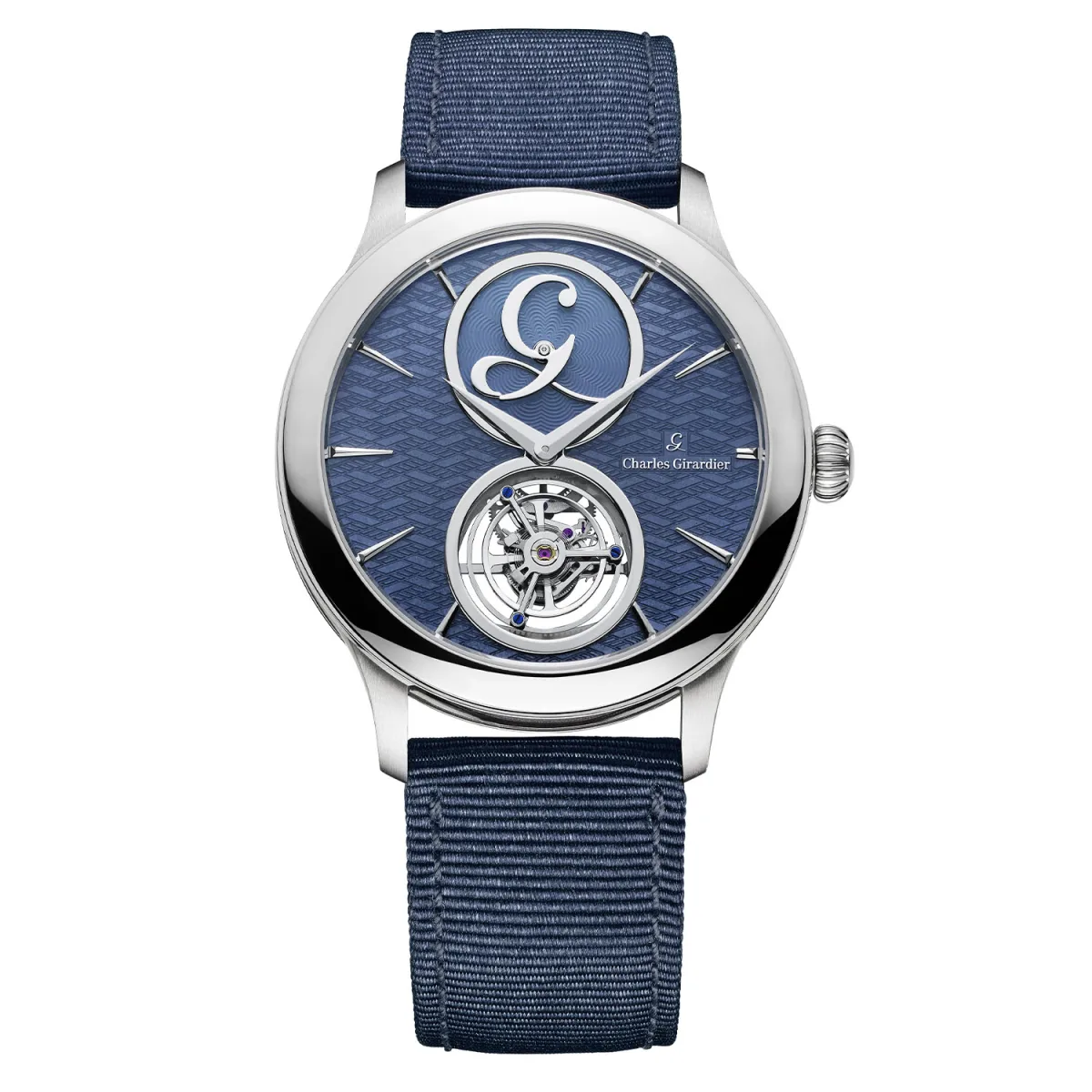 Charles Girardier 1809 Cobalt Blue 41mm on blue fabric strap