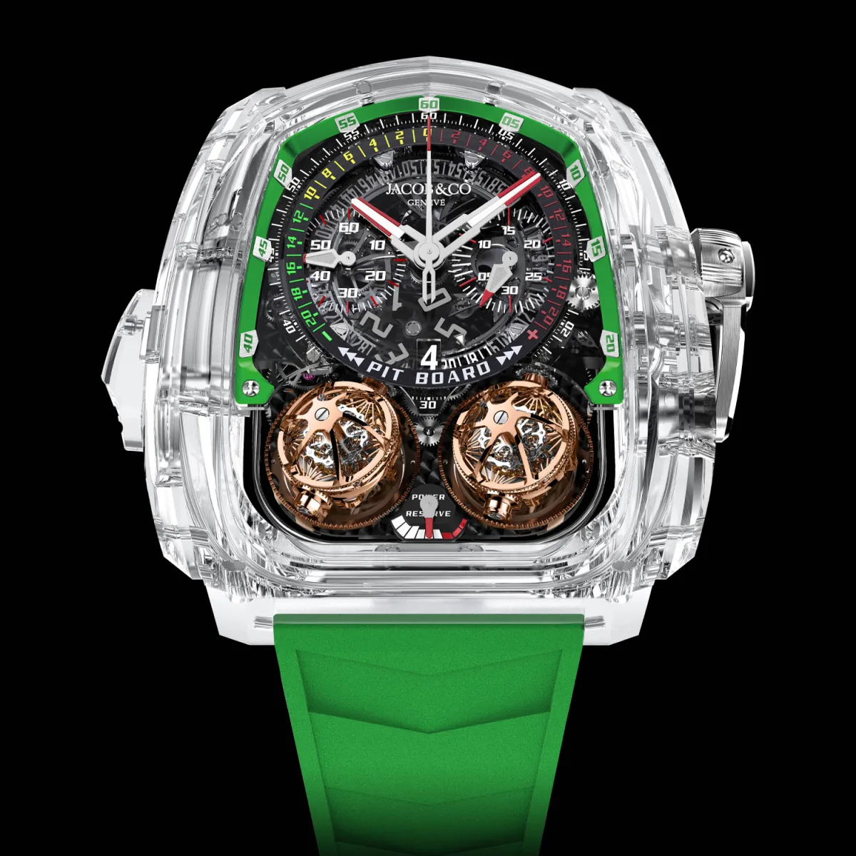 Jacob & Co. Twin Turbo Furious Sapphire Crystal close-up