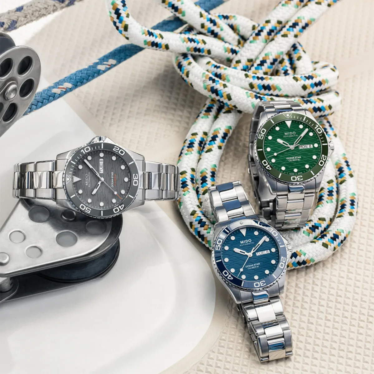 Mido Ocean Star 200C watch with starfish logo