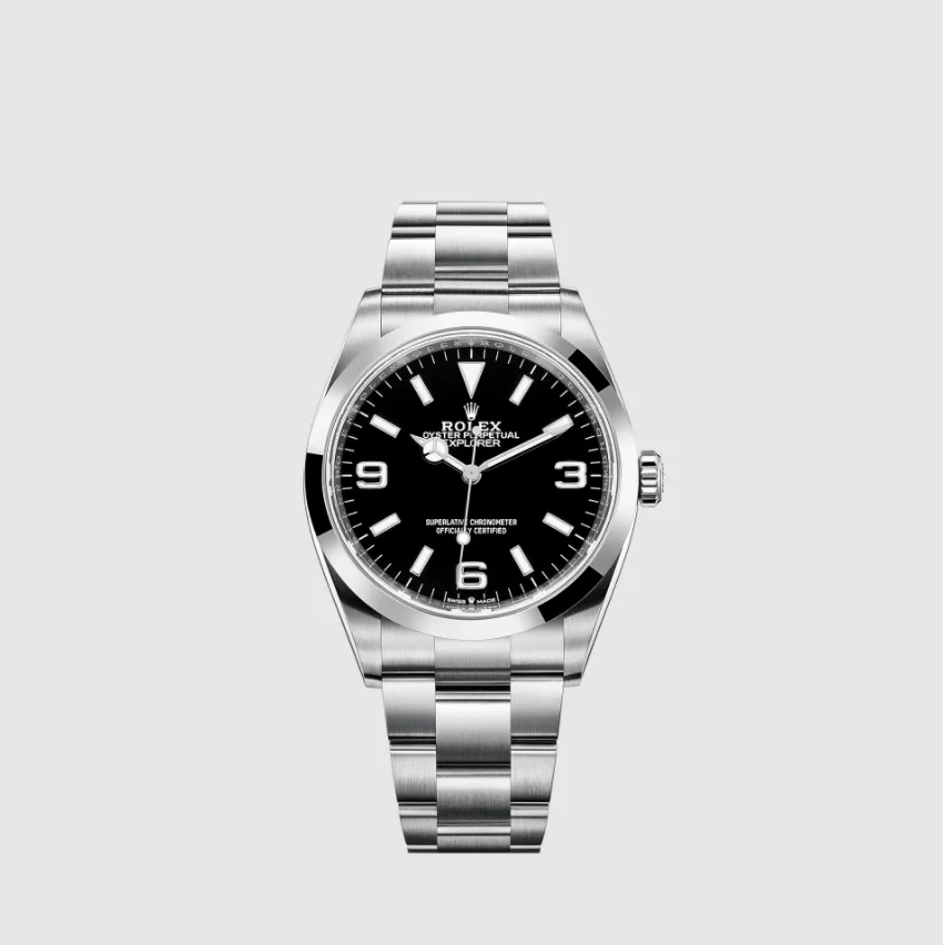 Rolex Explorer I Ref. 124270 with classic 36mm case and monochrome dial