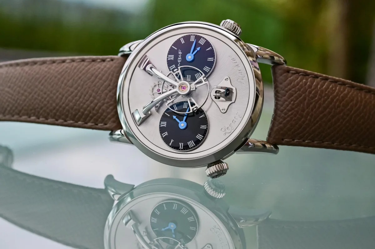 Close-up of the MB&F Legacy Machine 1 Longhorn lugs