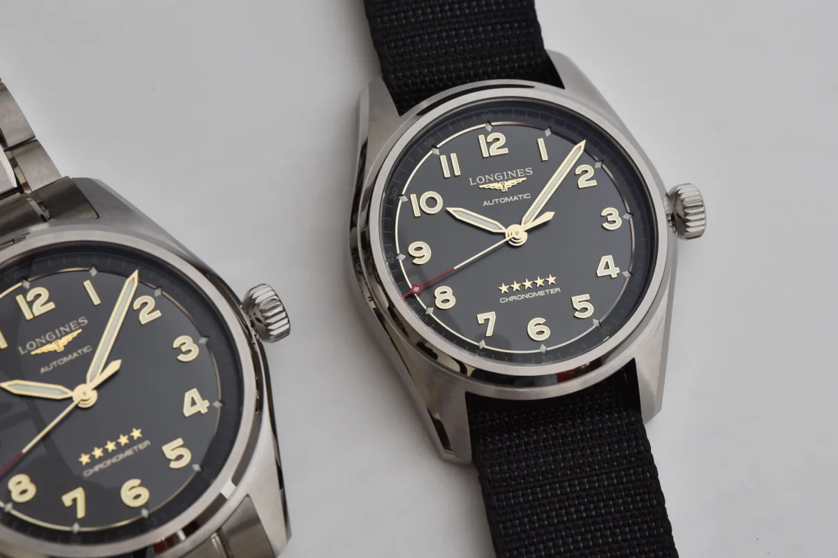 Anthracite dial of Longines Spirit Titanium watch