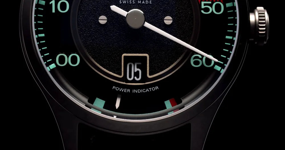 Reservoir Kanister watch dial resembling Porsche 356 Speedster tachometer